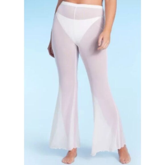 Wild Fable- Women's Mesh High Waist Flare Cover Up Pants- Large - Picture 1 of 5